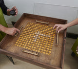 Scrabble Table - Rustic scrabble coffee table with a removable glass top