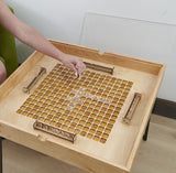 Scrabble Table - Rustic scrabble coffee table with a removable glass top