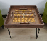 Scrabble Table - Rustic scrabble coffee table with a removable glass top