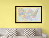 Large Framed Magnetic Travel Map